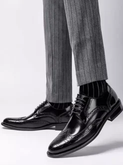 Mens Dress Shoes Formal Business Classic Lace Up Wingtip Oxford Shoes