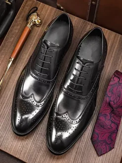 Mens Dress Shoes Formal Business Classic Lace Up Wingtip Oxford Shoes