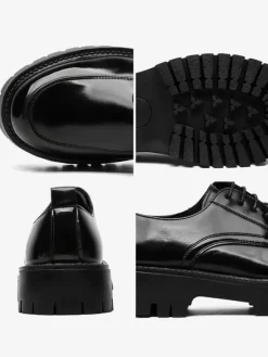 Mens Dress Shoes Non Slip Platform Lace Up Low Top Derbies Shoes