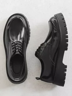 Mens Dress Shoes Non Slip Platform Lace Up Low Top Derbies Shoes