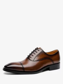 Men's Dress Shoes Oxford Modern Square Toe Formal Prom Wedding Shoes
