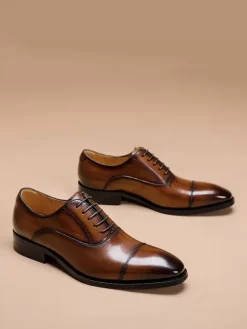 Men's Dress Shoes Oxford Modern Square Toe Formal Prom Wedding Shoes
