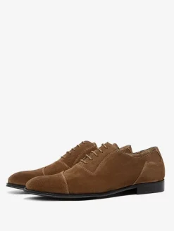 Men's Dress Shoes Quality Round Toe Cowhide Lace Up Dress Oxford Prom Wedding Shoes