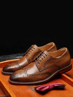 Men's Dress Shoes Quality Square Toe PU Leather Prom Wedding Shoes