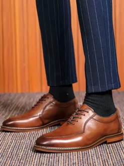 Men's Dress Shoes Round Toe Derby Prom Party Wedding Shoes
