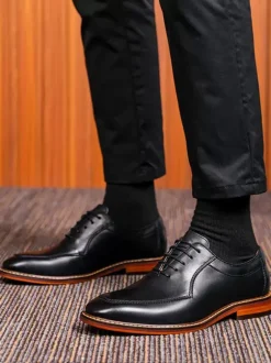 Men's Dress Shoes Round Toe Derby Prom Party Wedding Shoes