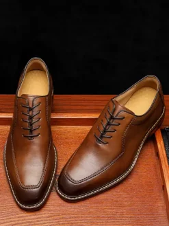 Men's Dress Shoes Round Toe Derby Prom Party Wedding Shoes