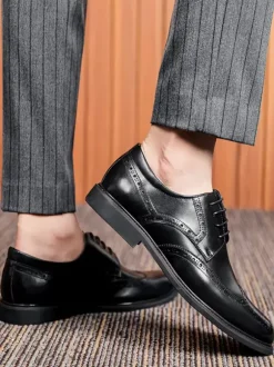Men's Dress Shoes Round Toe Derby Prom Party Wedding Shoes