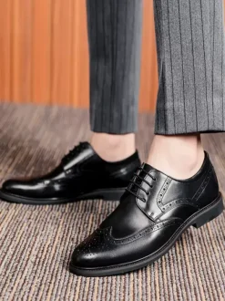 Men's Dress Shoes Round Toe Derby Prom Party Wedding Shoes