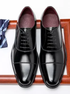 Men's Dress Shoes Round Toe Oxford Prom Party Wedding Shoes