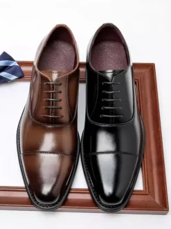 Men's Dress Shoes Round Toe Oxford Prom Party Wedding Shoes