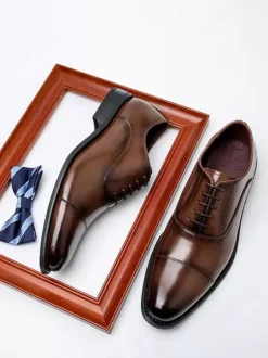 Men's Dress Shoes Round Toe Oxford Prom Party Wedding Shoes