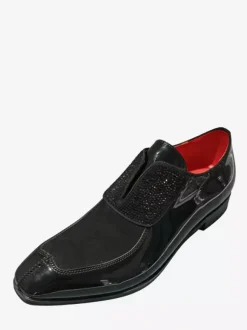 Men's Dress Shoes Square Toe Slip On Prom Wedding Shoes