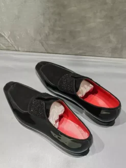 Men's Dress Shoes Square Toe Slip On Prom Wedding Shoes