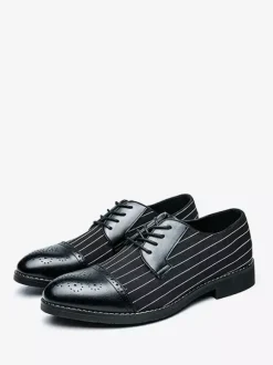 Men's Dress Shoes Stylish Round Toe PU Leather