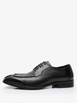 Men's Dress Shoes Stylish Square Toe Leather Formal Wedding Shoes