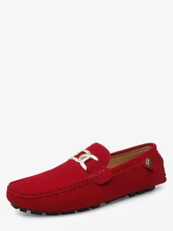 Men's Driving Shoes Round Toe Metal Detail Slip On Casual Shoes