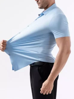 Men's Elastic Shirt Anti-Wrinkle Men's Short Sleeve Shirt