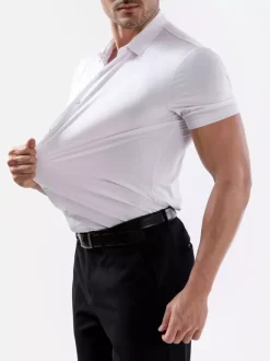 Men's Elastic Shirt Anti-Wrinkle Men's Short Sleeve Shirt