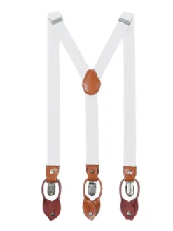 Men's Elastic Y Shape Susbenders with Leaves Buckle