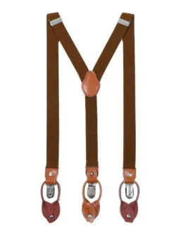 Men's Elastic Y Shape Susbenders with Leaves Buckle