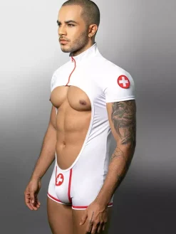 Men Sexy Costume Doctor Role Play Sexy Jumpsuit