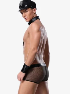 Men Sexy Costume Halloween Adult's Cravat Armwear Hat Pants Night Club Wear Lingerie