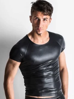 Men Sexy Costume Halloween Adult's Pants Top PU Leather Night Club Wear