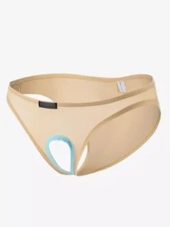 Men Sexy Lingerie Cut Out Piping Nylon Brief