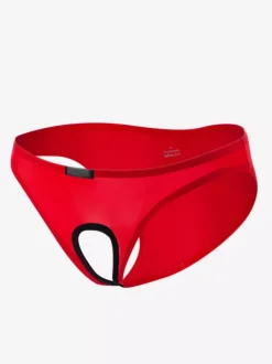 Men Sexy Lingerie Cut Out Piping Nylon Brief