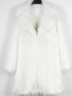Men's Faux Fur Longline Coat Long-Sleeved Jacket Plus Sizes Cardigan Winter Coat