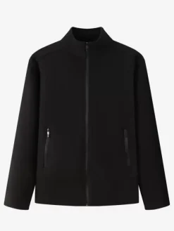 Men's Fleece Jacket Long Sleeve Solid Color Outdoor Jacket With Pockets