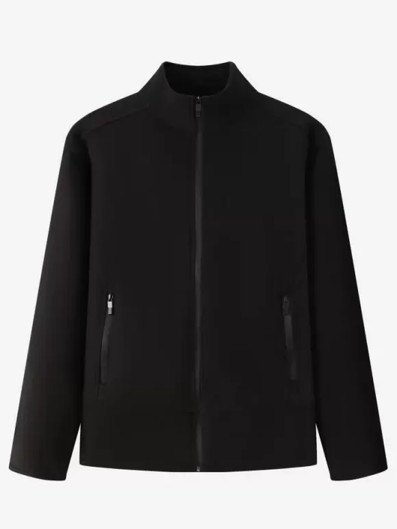 Men's Fleece Jacket Long Sleeve Solid Color Outdoor Jacket With Pockets