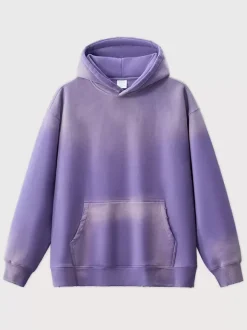 Men‘s Fleece Washed Sweatshirt Distressed Hooded Sweatshirt For Men