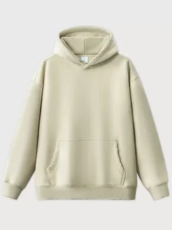 Men‘s Fleece Washed Sweatshirt Distressed Hooded Sweatshirt For Men