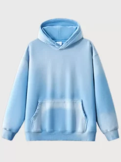 Men‘s Fleece Washed Sweatshirt Distressed Hooded Sweatshirt For Men
