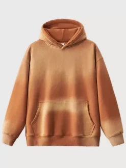Men‘s Fleece Washed Sweatshirt Distressed Hooded Sweatshirt For Men