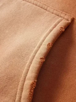 Men‘s Fleece Washed Sweatshirt Distressed Hooded Sweatshirt For Men