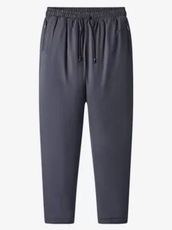 Men's Fleece Windproof and Waterproof Plus Size Fleece Sports Trousers