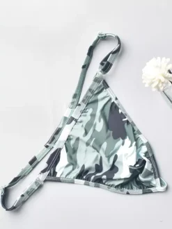 Men's G-String Camouflage One-Shoulder Ice Silk Thong Underwear