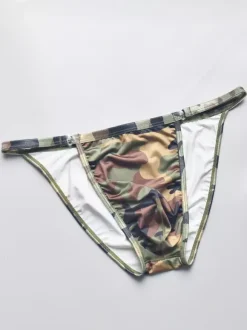 Men's G-String Camouflage Print Ice Silk Thong Underwear
