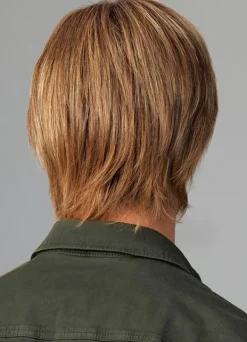 Men's Hair Wigs Flaxen Short Straight Side Parting Synthetic Wigs