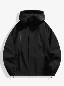 Men's Hooded Casual Zipper Loose Outdoor Jacket