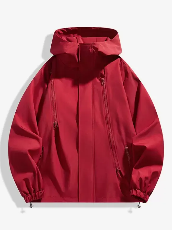 Men's Hooded Casual Zipper Loose Outdoor Jacket