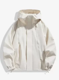 Men's Hooded Casual Zipper Loose Outdoor Jacket