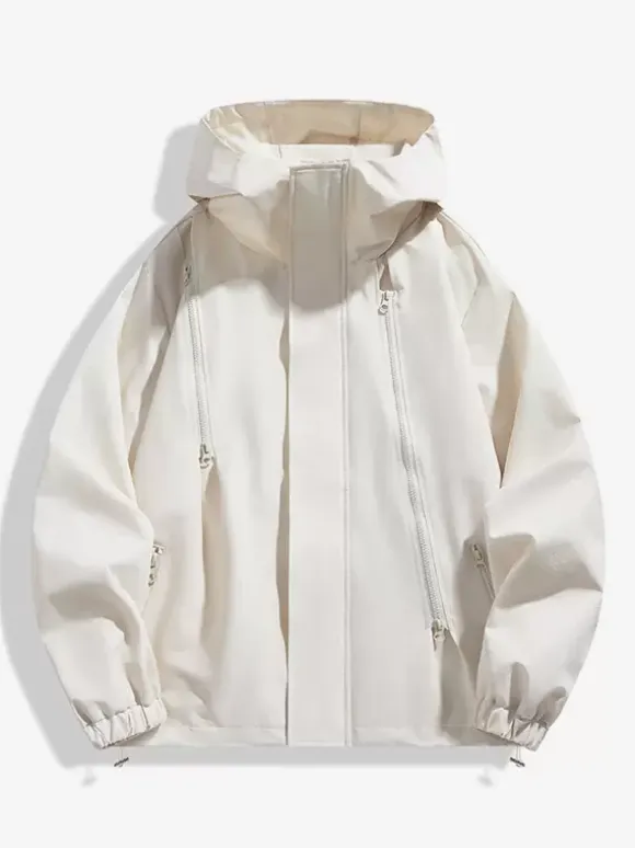 Men's Hooded Casual Zipper Loose Outdoor Jacket
