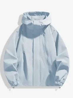 Men's Hooded Casual Zipper Loose Outdoor Jacket