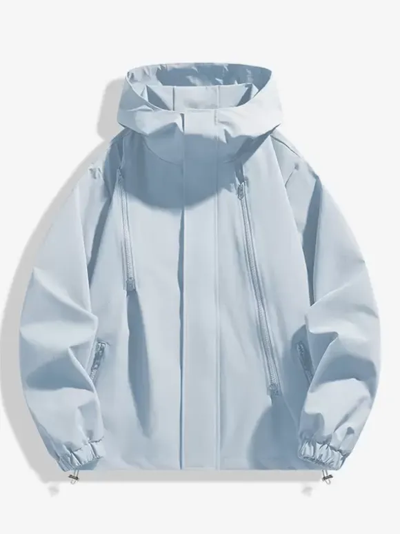 Men's Hooded Casual Zipper Loose Outdoor Jacket