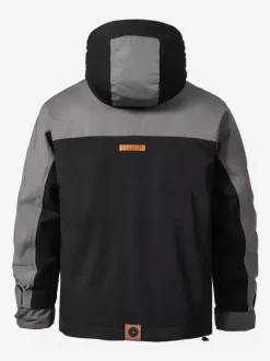 Men‘s Hooded Down Jacket Double Zipper Color Block Casual Down Jacket Warm Jacket