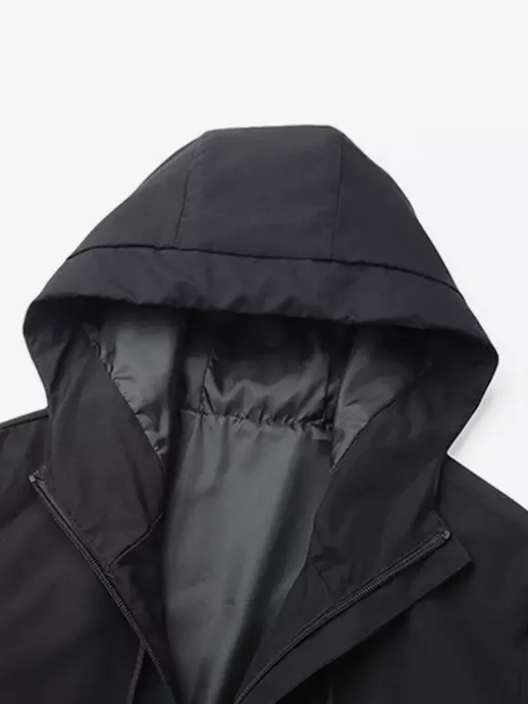 Men’s Hooded Jacket Long Sleeve Zip Closure Side Pockets Casual Coats